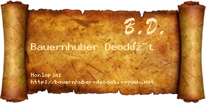 Bauernhuber Deodát névjegykártya
